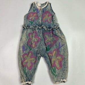 Vintage Jarrett Floral Infant One Piece 24 Months 80s